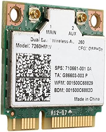Intel Dual Band Wireless-AC 7260 WiFi Bluetooth Half Mini картичка