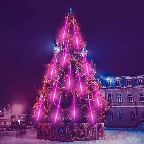 Светла за капнување на дожд Topzxl, 80 см 10 цевки отпорни на корозија светла, за дрво за одмор за Божиќно дрво свадба празнична забава, роденденска декорација, проширува
