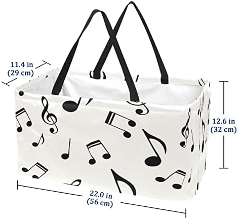 Кошар за еднократно шопинг гроздобер музички белешки образец преносен преклопен пикник намирници кеси за перење алишта за купување торба за