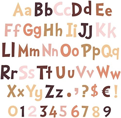 268 компјутери 5 инчи шарени билтени букви со букви комбо сет, броеви со букви со азбука, броеви на букви, пакет со број на букви