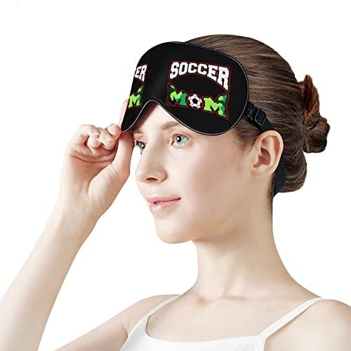 Фудбалска мајка печати маска за очи, блокирање на светлина за спиење со прилагодлива лента за работа за смена за спиење
