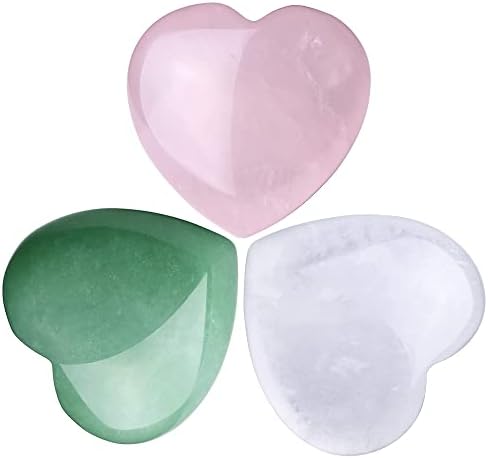 Пакет од 6 парчиња 1,2 Исцелување кристал роза кварц срце аметист зелени авентурин чисти кристали и лековити камења