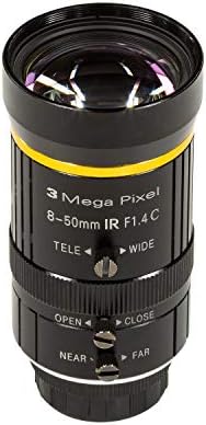Arducam 8-50mm C-Mount Zoom Lens за IMX477 Raspberry PI HQ камера, со адаптер C-CS, леќи за индустриски телескоп