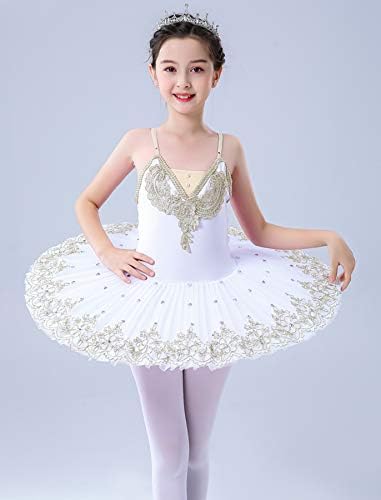 Оридор девојки Камизоле здолниште со летоарди лебед танц балет фустан чипка ринстон балет туту костуми за перформанси
