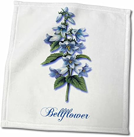 3drose bellflower, ботанички принт на прилично сино bellвоно во форма на цвеќиња - крпи
