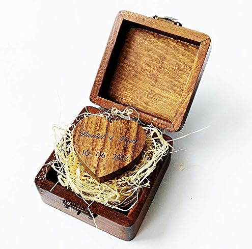 Персонализиран обичај дрвен орев во форма на срце 16 GB USB Flash Drive, врежано дрво USB диск обичај дрвена кутија, подарок за складирање