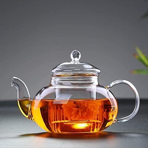 Котел 600 ml топлина отпорен на стаклен тенџере со филтер чајник за топење на вода, котел со цвеќиња од чај чај чај чај чајник чајници