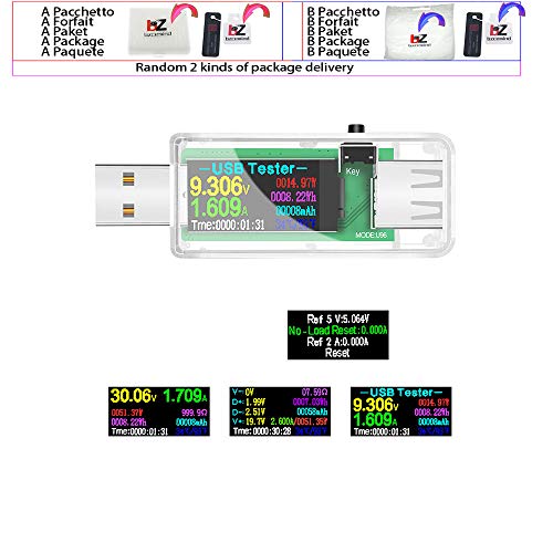 13 во 1 USB тестер DC Digital Voltmeter Amperimetro Voltage Current Meter Ammeter Detector Bank Bank Charger Indicator, U96 Black