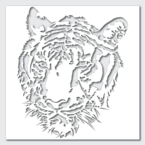 Тигар Лице Матрица-Рустикален Ѕид Уметност САМ Сам Цртање Сафари Занает Шаблон Најдобрите Винил Големи Матрици За Сликање На Дрво,