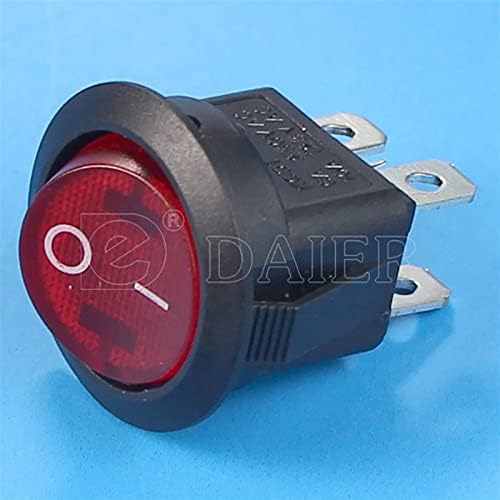 5 парчиња 12/24/220V RONER ROCKER SWITCH 20мм 4 пински вклучено/исклучување LED LED осветлен на прекинувачите за копче за притисок на