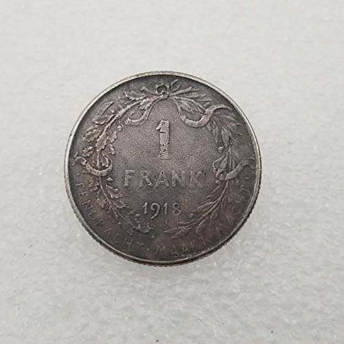 Занаетчиски Белгија 1918 година Меморијална монета од сребрена сребрена сребрена монета 2468COIN Колекција Комеморативна монета