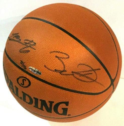 Леброн Jamesејмс и Двејн Вејд двојна потпишана кошарка - Горна палуба - Автограмирани кошарка
