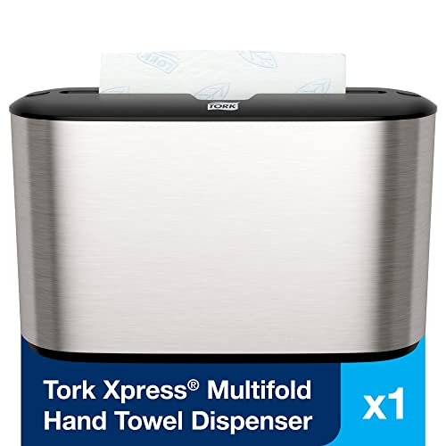 Tork Xpress countertop повеќекратна рачна крпа диспензерот H2, не'рѓосувачки челик, 302030 & Xpress Екстра мека мулти-повеќекратна