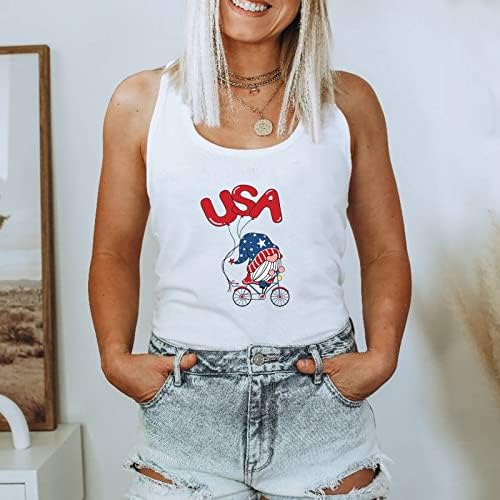 Теренски резервоари за жени за жени Патриотски маици во САД Патриотски маица