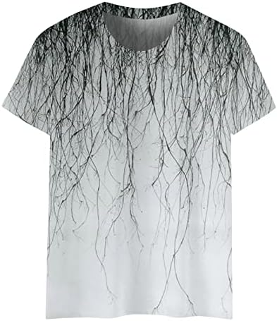 Women'sенски печати гроздобер со кратки ракави со кратки ракави околу вратот лабава обични маици летни врвови плус големина обична