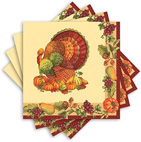 Радосен Денот на благодарноста разнобојна хартија за ручек, салфетки, 125 КТ. | Партиски садови