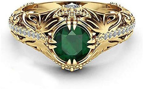 Аура накит жени дама девојка зелена циркон дијамантски прстени за венчален ангажман прстен подарок