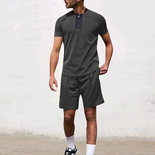 Lulshou thracksuit for men thilts постави тенок ракав v-врат маички маици Топ шорцеви врвни шорцеви случајни спортови 2 парчиња сетови
