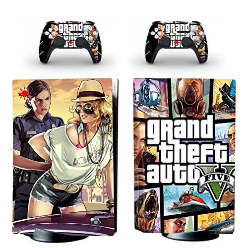 За PS5 Digital - Game Grand GTA Theft и Auto PS4 или PS5 налепница за кожа за PlayStation 4 или 5 конзола и контролори Декал Винил ДУЦ -5919