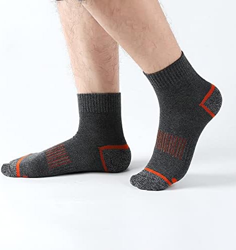J.Wmeet Машки глужд четвртина чорапи Атлетик трчање за пешачење перформанси за перформанси за вентилација Спортски памучни чорапи