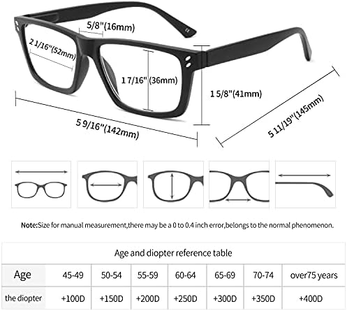 Ивнуои 4 Пакет Очила За Читање Сина Светлина Блокирање На Големи Квадратни Рамки Со Пролетни Шарки, Анти Отсјај Очила, Компјутерски
