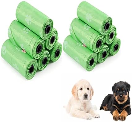 Кеси за измет Биобазирани кеси За Отпад Од Кучиња Без Мирис Дебели, Силни отпорни на Истекување 10 ролни, 150 кеси