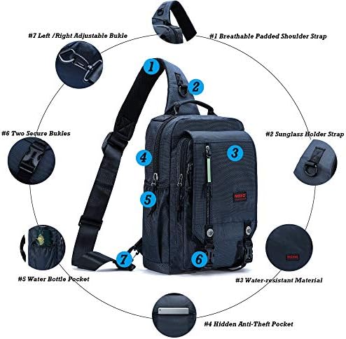 Никид прашка кесички ранец на градите, 13.3 '' 14.1 '' 'лаптоп ранец крстосница торба за гласини патувања на отворено мажи жени
