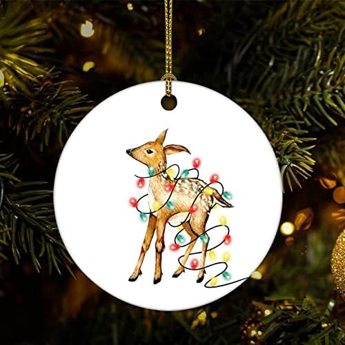 Чајан смешни животни и светла ирваси Божиќни порцелански украси домашни украси Божиќни приврзоци новогодишна елка виси украс