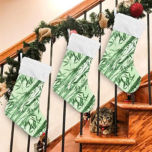 Божиќни чорапи на Алаза, 18 инчи ласкави со голем акварел бамбус и кадифен лаки за крзно, чорапи, за украси за семејни празници за одмор