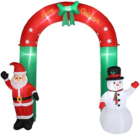 8ft со Дедо Мраз 7 светла на надувување на празнична декорација на лак