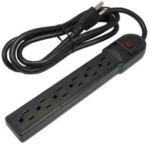 6ft 6-Outlet Surge Protector 14awg/3, 15A, 90J Suppersor, UL/Cul наведен, црн, 2 пакет