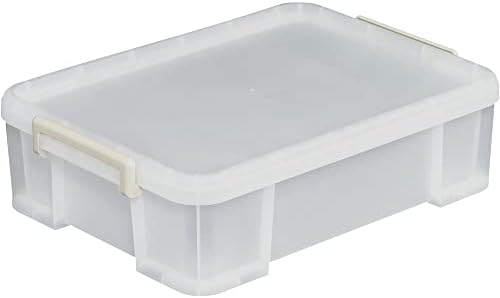 Кутија за складирање на патеки Sanka NTK-54SCL со капак, контејнер со тркачи, големина S, транспарентна ,: 15,4 x 21,3 x 6,4 инчи, плакарот,