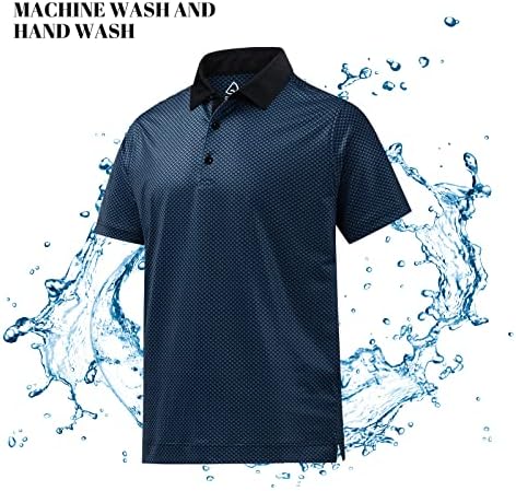 Деолакс машки поло маици перформанси Влага машка маица голф -кошула случајно суво вклопување долги и кратки ракави поло маици