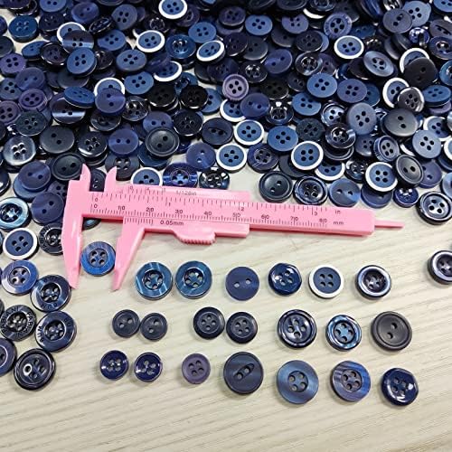 Коволала Масовно сини мали копчиња 800-1000pcs копчиња со кошула мешана големина Уметнички рачни насликани копчиња за деца за шиење DIY занаети Детско мануелно копче на ?