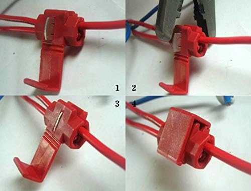 Peissy 100 парчиња црвени лемери за заклучување на конектори за заклучување 22-18 мерач, двојно трчање или допрете го конекторот за електрична