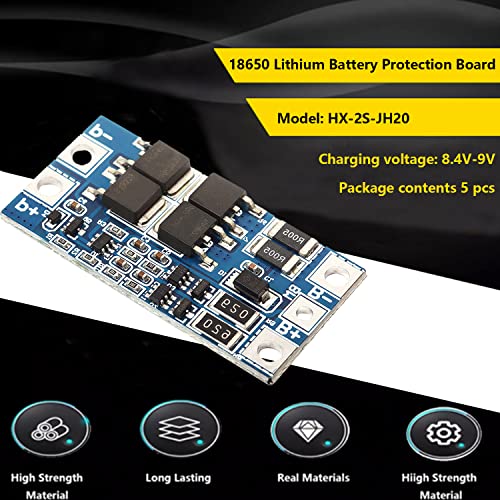 5PCS HX-2S-JH20 2S 10A 18650 BMS Lithium PCB Заштита од табли 8.4V 7.4V 8.4V 2 Cell Pack со модул за заштита на полначот за баланс