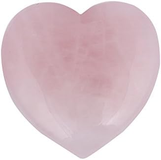 Бингкут Срце Во Облик На Роза Кварц Подуен Срцев Камен 40мм За Заздравување На Енергијата На Чакра, Реики