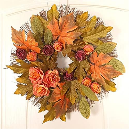ФДЈФДЈ јаворов цветен венец за влезна врата есенска декорација врата украсен украс