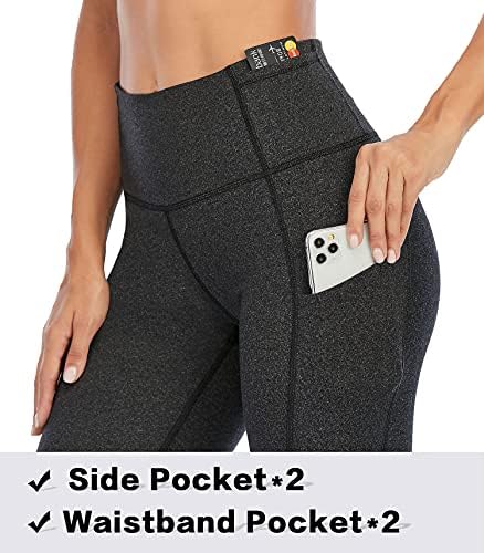 ИГА хеланки со џебови за жени со високи половини јога панталони за жени за кревање на задник за кревање на тренингот за жени со 4 џебови