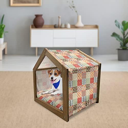Амбесон, дрвена куќа од дрвени кучиња, бумска пчела по шема на чешел Хексагонална тематска илустрација, преносно и преносно кучиња