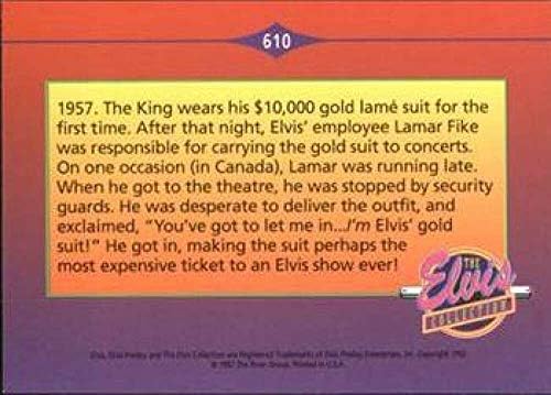 1992 Реката Група Колекцијата Елвис Неспорт 610 1957. Кралот ја носи Својата 10.000 Златна Официјална Картичка За Тргување Со Стандардна