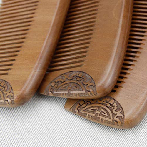 Nuobesty Hair Combs дрвена коса чешел рачно изработена анти -статичка коса detangler чешел природно дрво зачувување чешел скалп