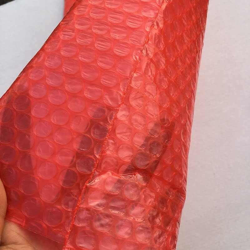 100-пакет само-леплив плик црвен меур за пакување торби со анти-статички шок-изолациони пакувања торба со двојно филмска торба за меурчиња-