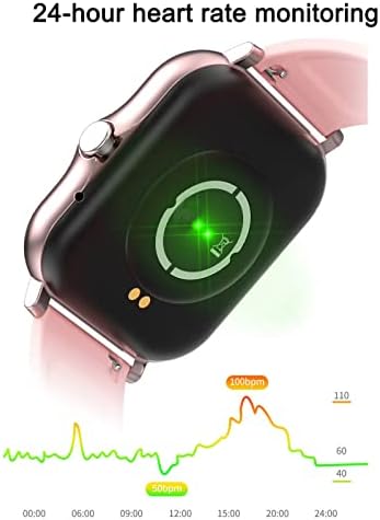 Bzdzmqm Паметен Часовник за iPhone Android, Повик Примање/Bluetooth Разговор, 1.7 ВО HD Екран На Допир Паметен Часовник Водоотпорен Фитнес