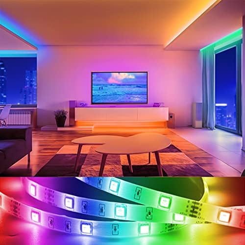 Muuxien LED ленти со ленти 2 пакети 16,4ft RGB LED светла со далечински управувач, 20 бои и режим на DIY режим Промена на светлосна лента,