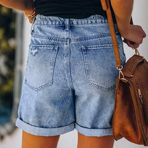 Фармерки за кратки нозе големи бутовите случајни модни секси женски џеб фармерки дупка женски тексас шорцеви дното панталони панталони
