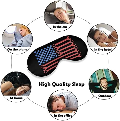 Копче американско знаме маска за очи за очи за спиење со прицврстување на ленти блокови светло заслепувач за патување за спиење јога дремки