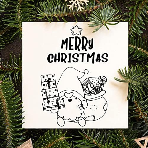 Абтолс Божиќ Снежен човек јасни марки за правење картички за роденденски зборови силиконски печат, гномес новогодишно дрво чисти марки