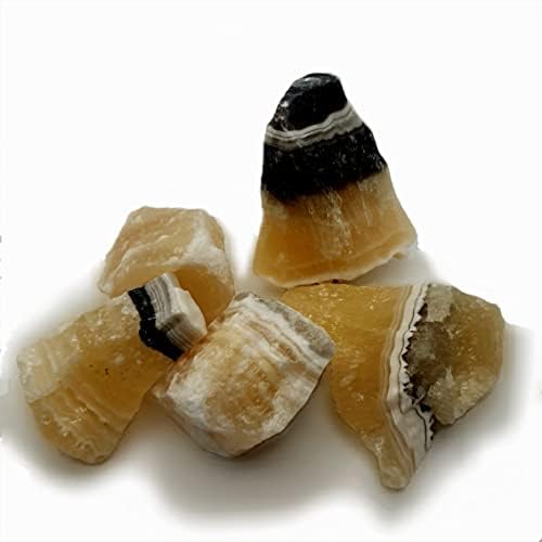Жолт зебра калцит - природен лековит кристален камен за декорација, медитација, треперење, балансирање на Реики и чакра)