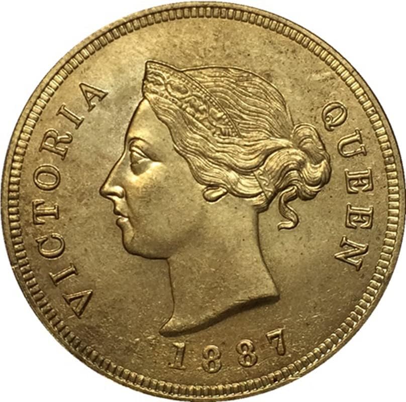 1887 Кипар Монети Изработени Од Месинг Антички Занаети Странски Комеморативни Монети Колекција